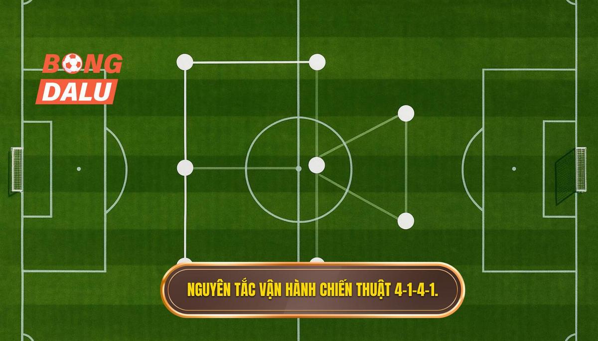 Nguyên tắc vận hành Chiến thuật bóng đá 4-1-4-1 phòng ngự hiệu quả
